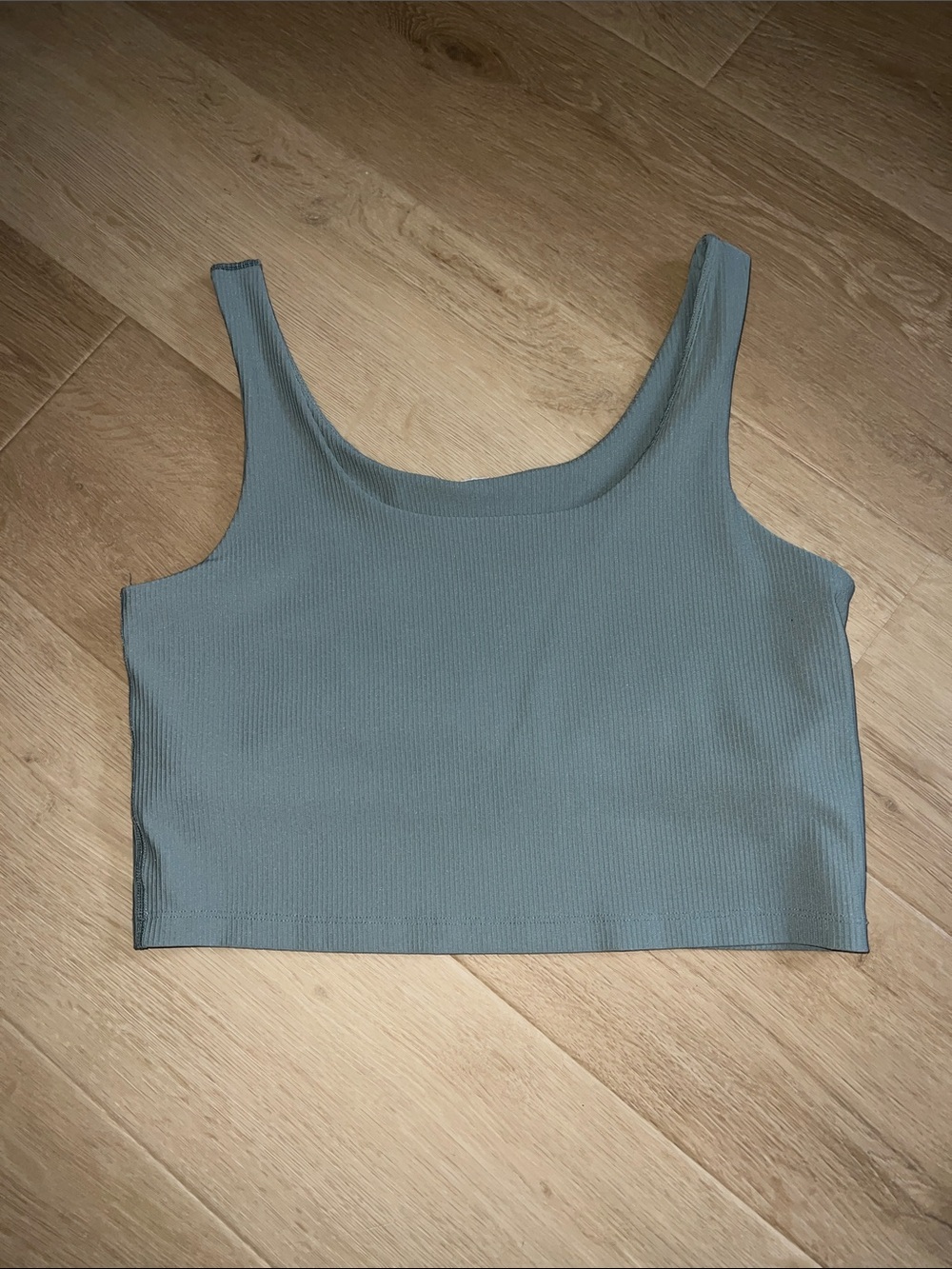 90 Degrees by Reflex  Ribbed Seafoam Green Crop Tank Top - Women